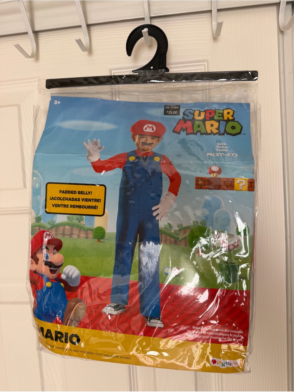 Súper Mario Padded Belly 
Toddler Costume Size M (3T-4T)